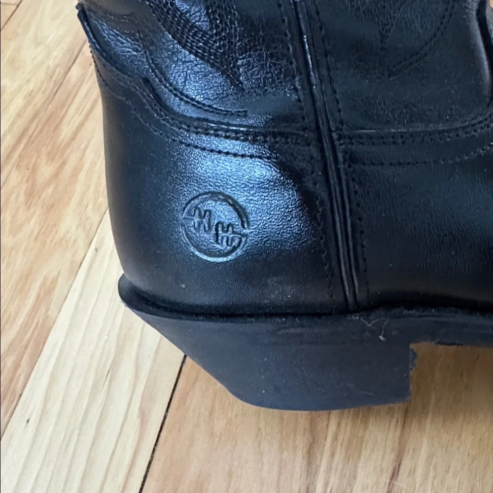 Black Leather Cowboy Boots Women’s Size 6.5 - Picture 2 of 9